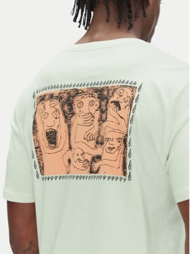 Volcom T-Shirt Crazybal A3512554 Zielony Classic Fit