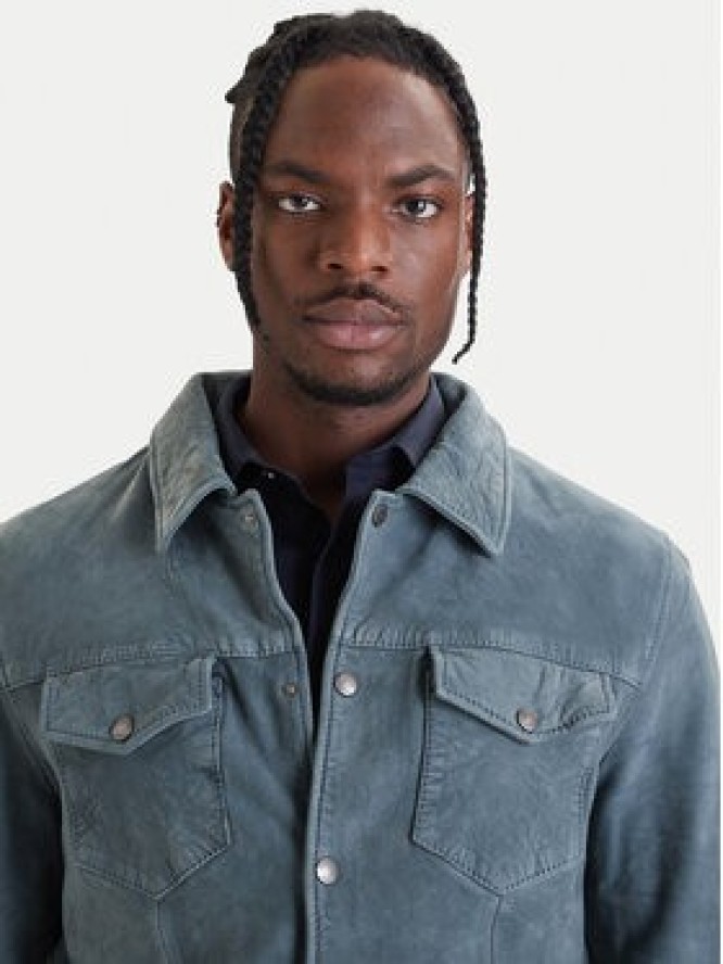 Milestone Kurtka skórzana Valerio 612205 60790 Niebieski Regular Fit