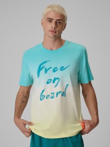 4F T-shirt regular z nadrukiem męski - multikolor M