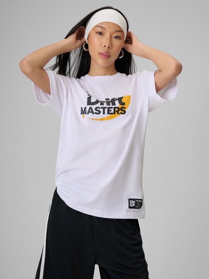 4F T-shirt loose z nadrukiem uniseks 4F x Drift Masters - biały 3XL