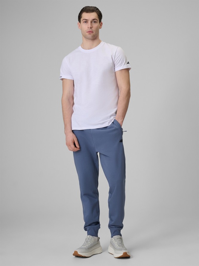 4F T-shirt regular gładki męski - biały XXL