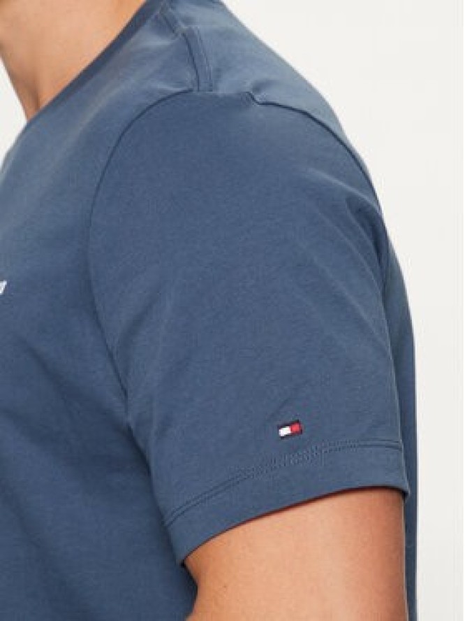 Tommy Hilfiger T-Shirt Script Logo Tee MW0MW33691 Niebieski Regular Fit