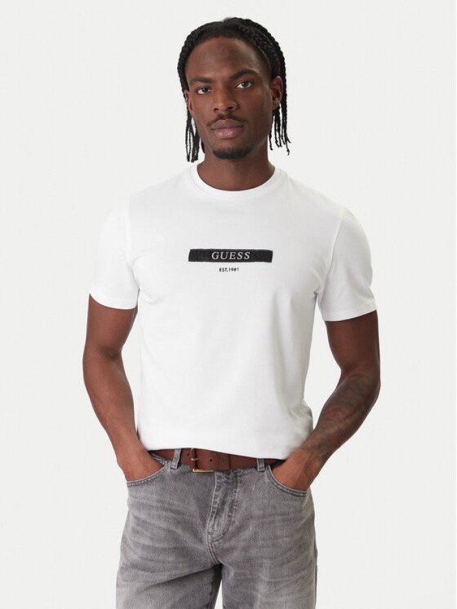Guess T-Shirt M6RI17 J1314 Biały Slim Fit