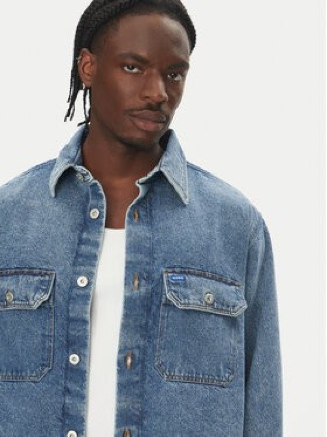 HUGO Koszula jeansowa Ebolt 50513853 Granatowy Oversize