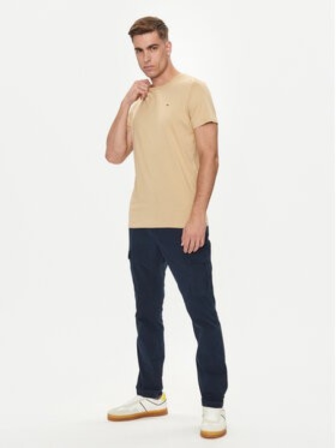 Tommy Jeans T-Shirt DM0DM04411 Beżowy Slim Fit