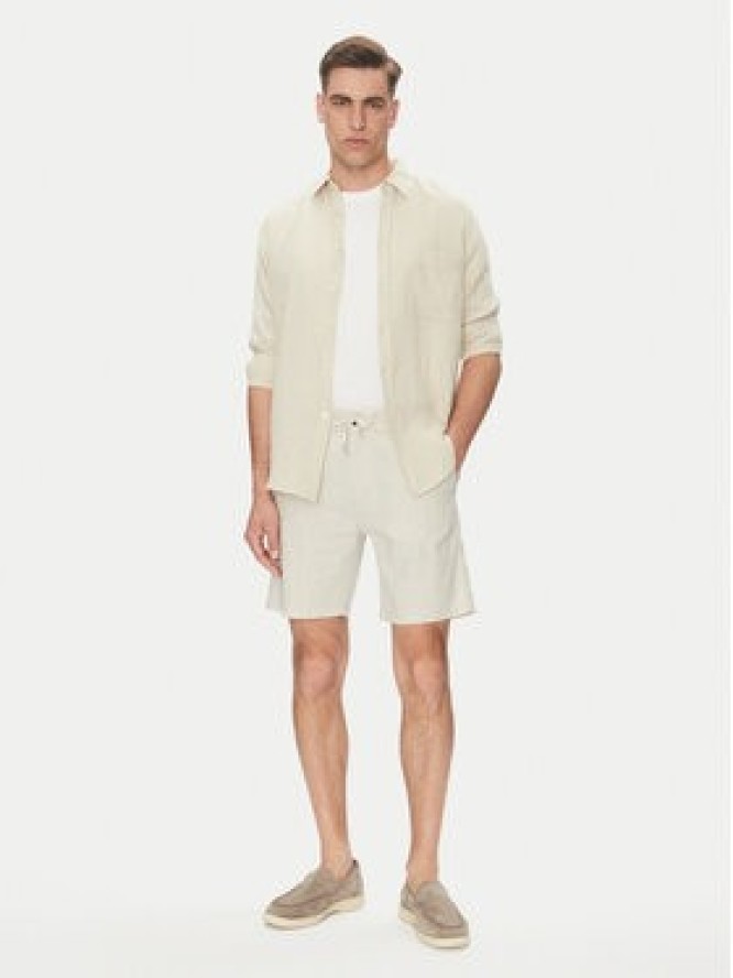 BOSS Szorty materiałowe 50536863 Beżowy Tapered Fit