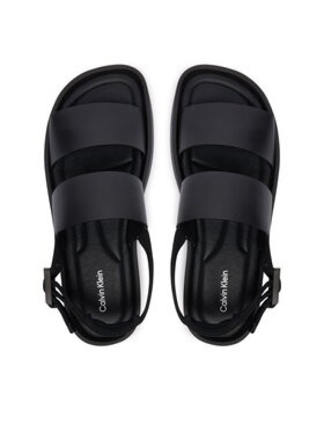 Calvin Klein Sandały Webbing Back Strap HM0HM02095 Czarny