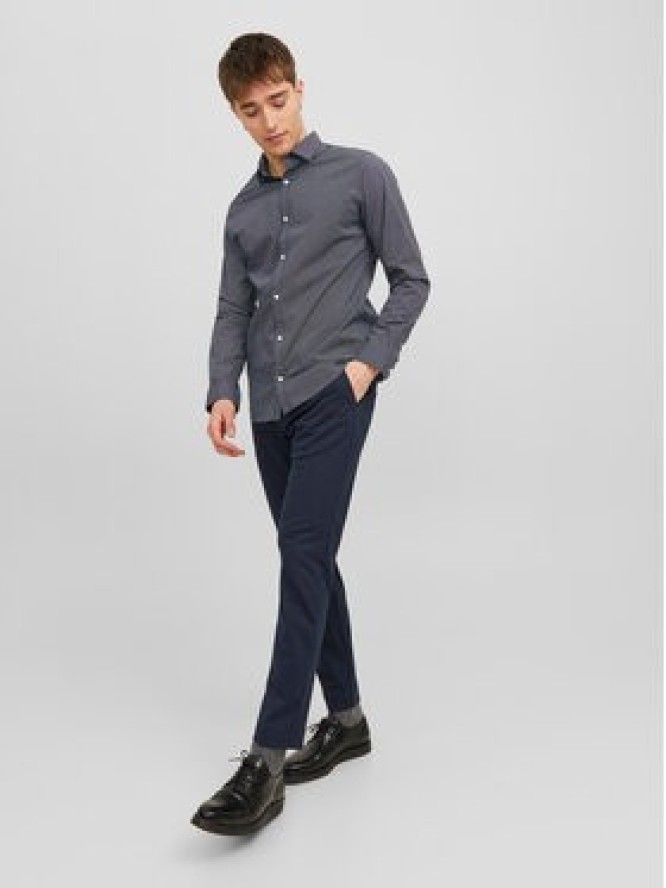 Jack & Jones Chinosy Marco 12237523 Granatowy Slim Fit
