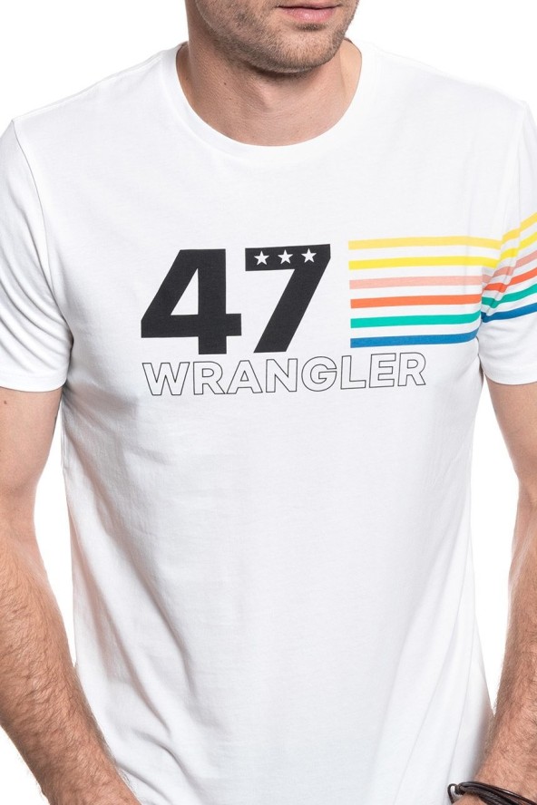 WRANGLER SS RAINBOW TEE OFF WHITE W7F1FK737 112131797
