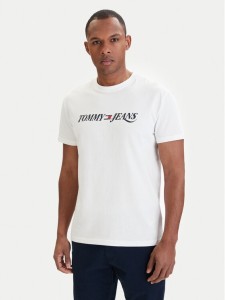Tommy Jeans T-Shirt DM0DM22548 Biały Regular Fit