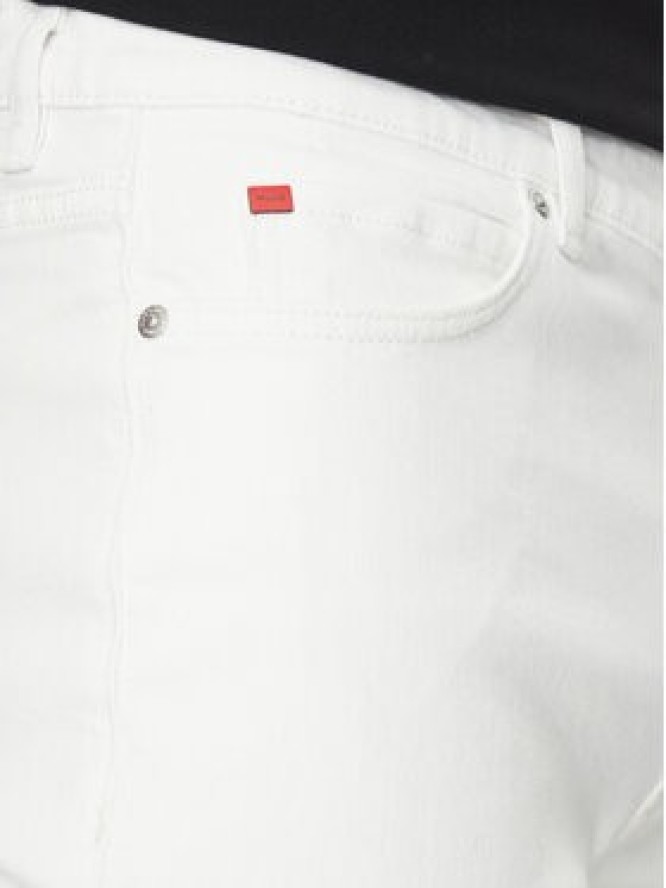 HUGO Szorty jeansowe 50537717 Biały Regular Fit