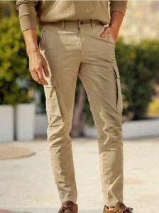 Spodnie slim cargo - beżowy