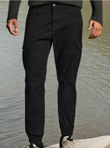 Spodnie cargo - czarny