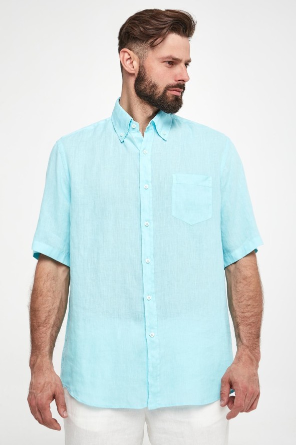 Koszula męska lniana z krótkim rękawem PAUL&SHARK