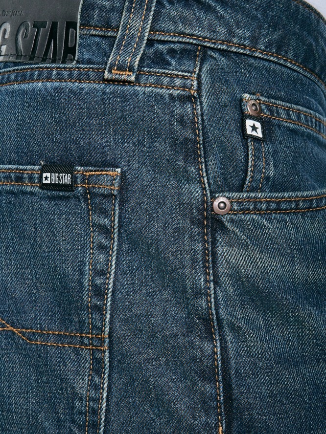 Jeansy męskie z prostą nogawką granatowe Toros 764