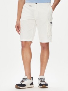 Aeronautica Militare Szorty materiałowe 251BE066CT1122 Biały Regular Fit