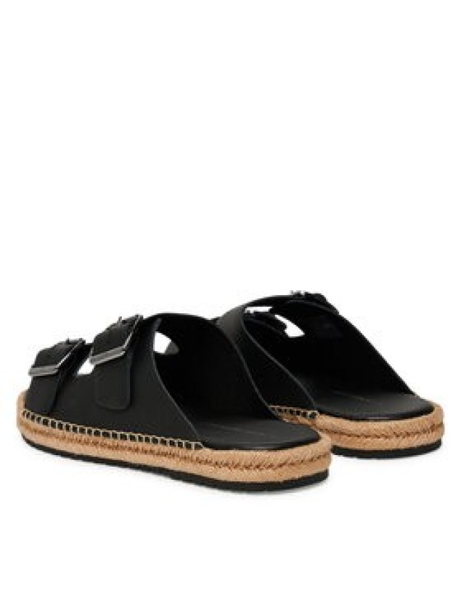 Tommy Hilfiger Espadryle Flex Jutte Hilfiger Lth Sandal FM0FM05646 Czarny