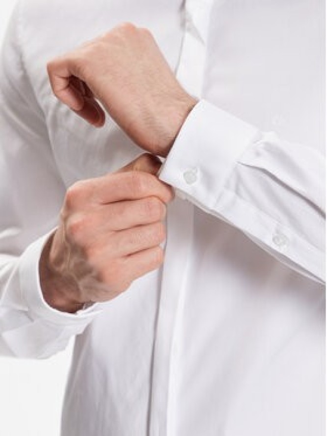 Calvin Klein Koszula Hidden K10K109891 Biały Extra Slim Fit