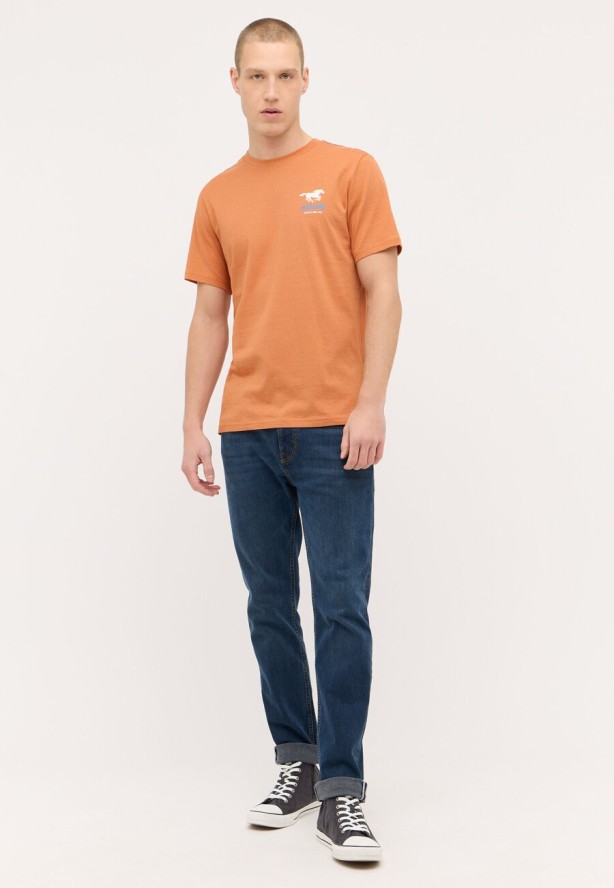 MĘSKA KOSZULKA MUSTANG Austin T-shirt LOGO Raw Sienna 1015068 7088