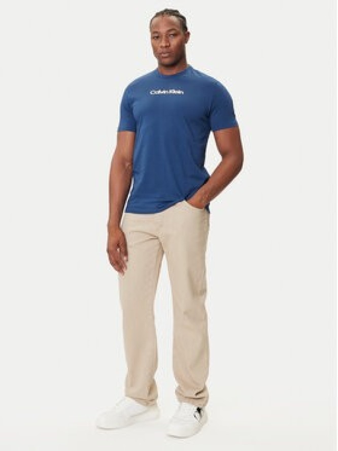 Calvin Klein Jeans T-Shirt Glitched Logo LV04RC858G Niebieski Regular Fit