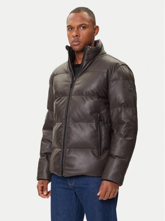 JOOP! Kurtka skórzana 17 Loman 80000852 Brązowy Regular Fit