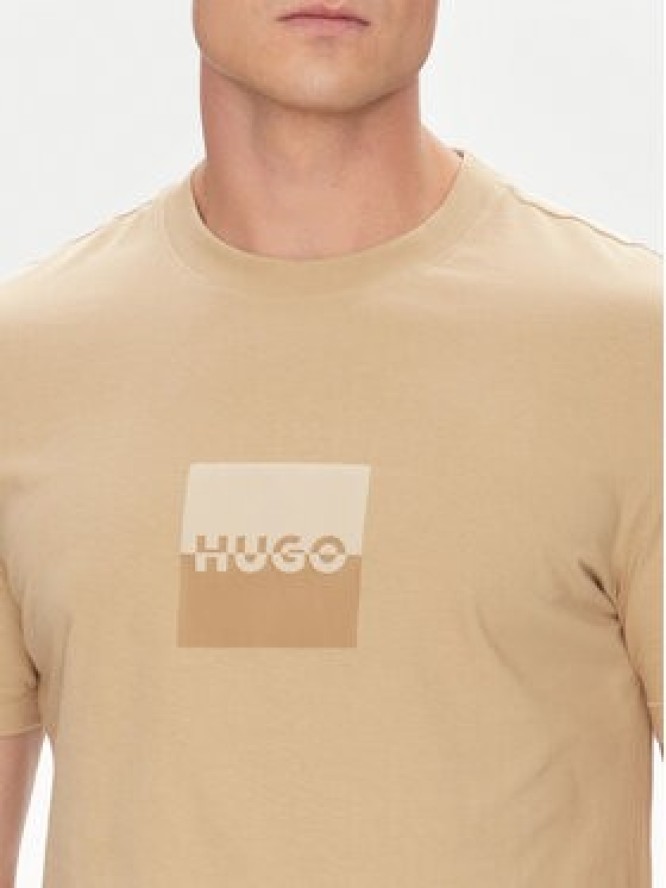 HUGO T-Shirt Dusplit 50542784 Beżowy Regular Fit