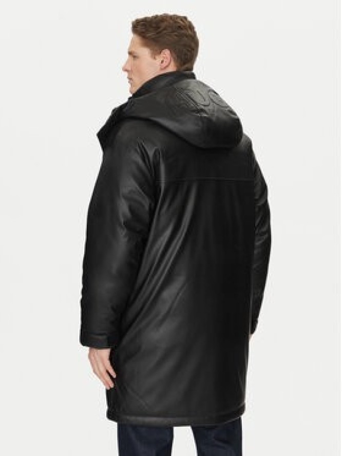 HUGO Kurtka z imitacji skóry Misian2441 50522494 Czarny Relaxed Fit