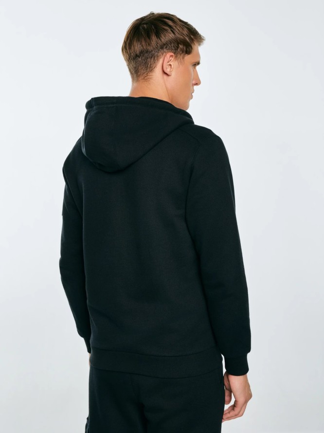 Bluza męska rozpinana z kapturem czarna Jagmur 906