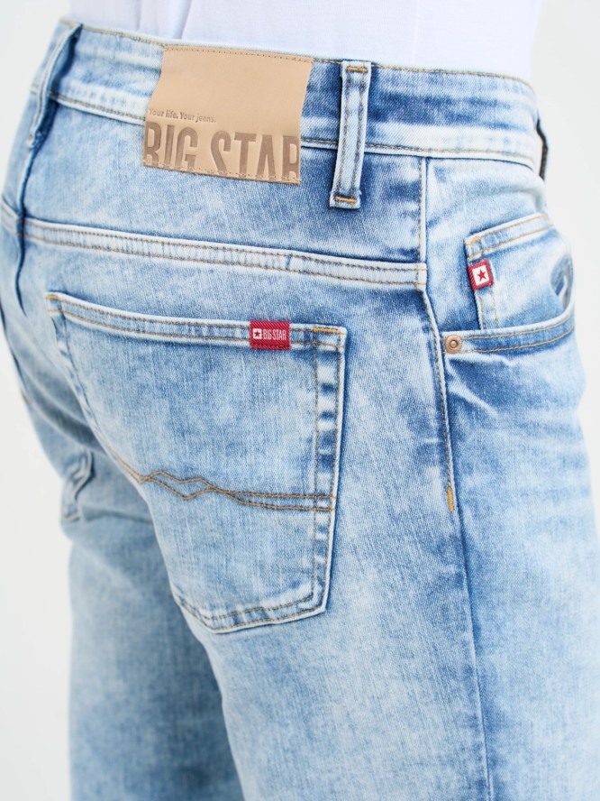 Jeansy męskie skinny marmurkowe jasnoniebieskie Jeffray 245