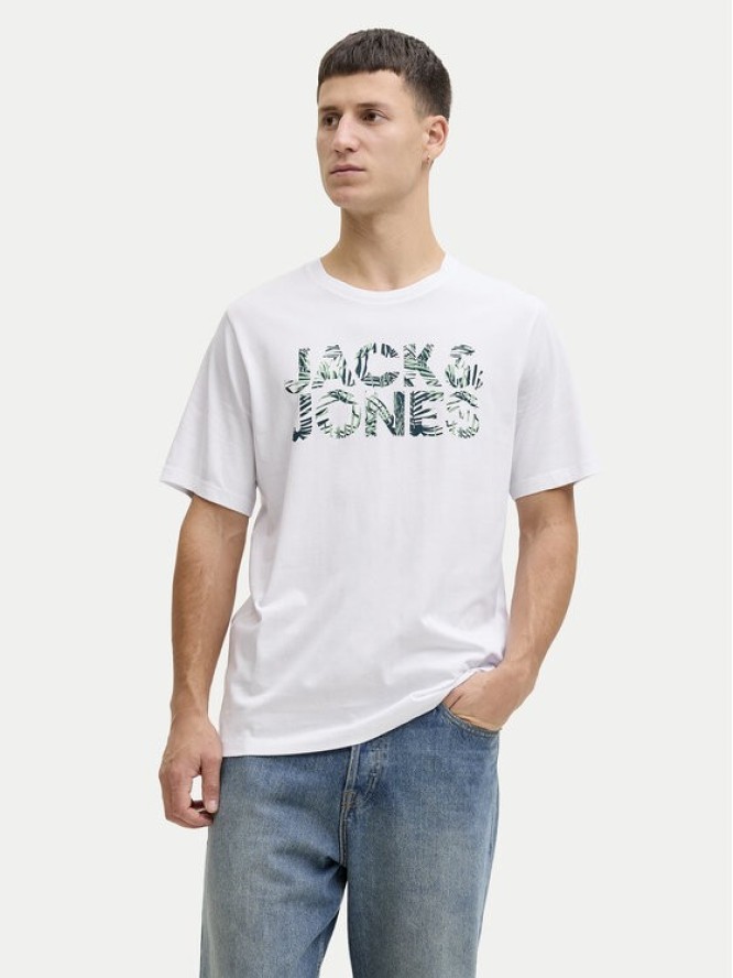 Jack & Jones T-Shirt Ejeff Logo 12288536 Biały Regular Fit