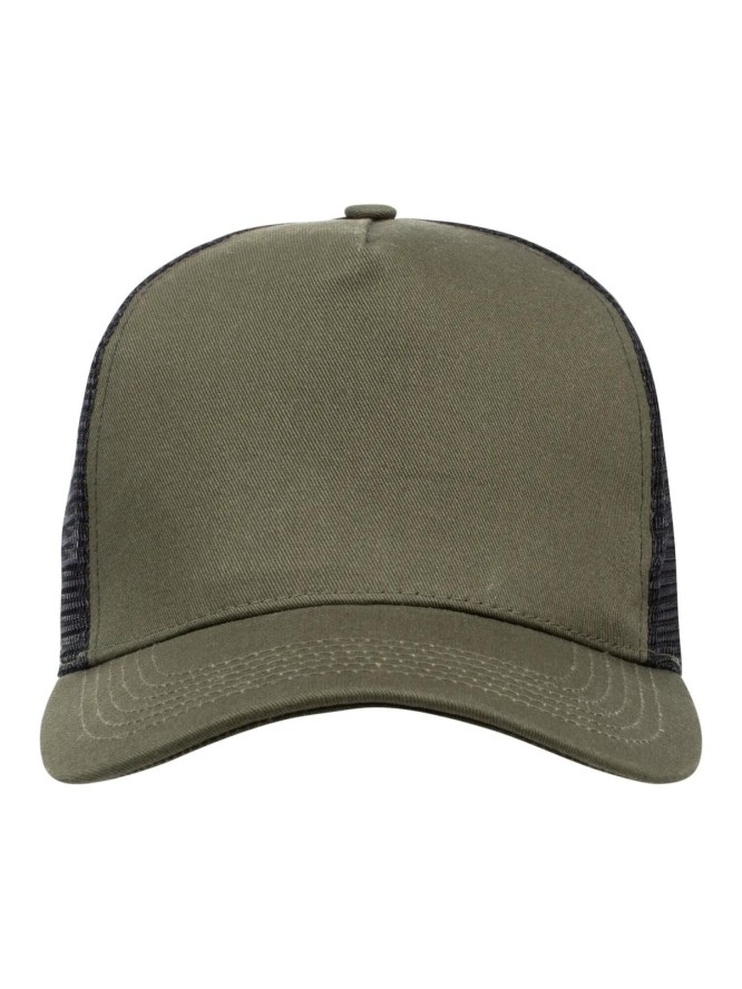 clique Trucker Cap z bawełnianego twillu i siatki poliestrowej – olive