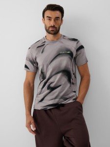 4F T-shirt regular z nadrukiem męski - czarny L