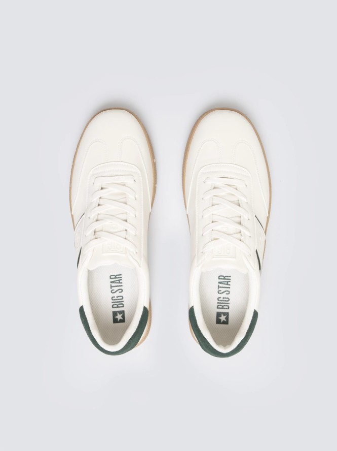 Sneakersy męskie ze skóry ekologicznej białe SS174081 101