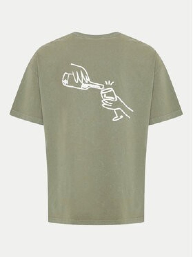 Solid T-Shirt Ismail 21108240 Zielony Regular Fit