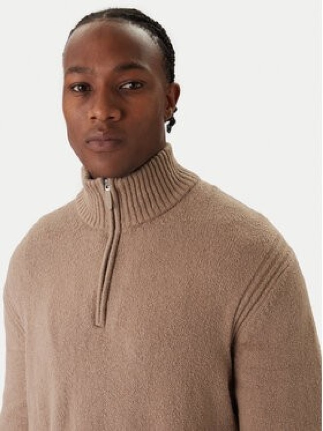 Jack & Jones Sweter Point 12287316 Beżowy Relaxed Fit