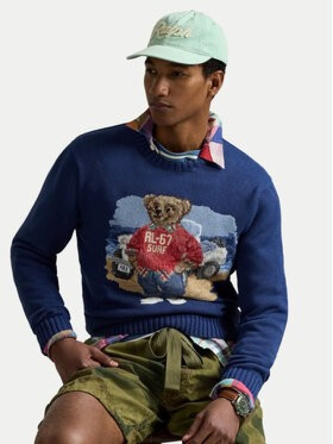 Polo Ralph Lauren Sweter 710964798001 Granatowy Regular Fit