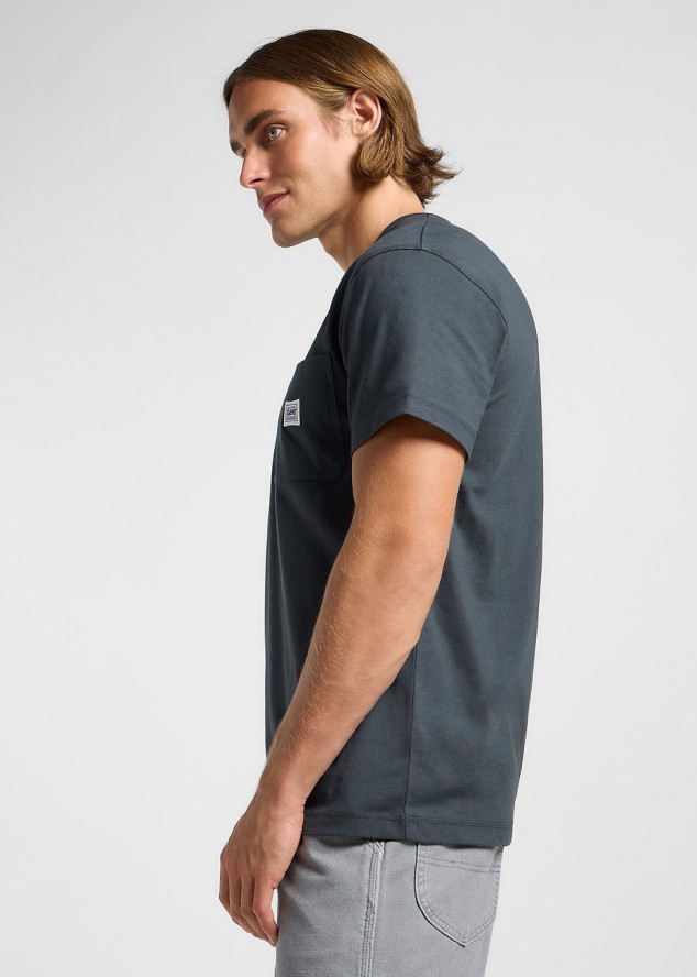 MESKA KOSZULKA LEE WW POCKET TEE WASHED BLACK 112364587