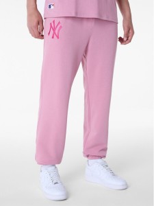New Era Spodnie dresowe New York Yankees MLB League Essential Dark 60596188 Różowy Regular Fit
