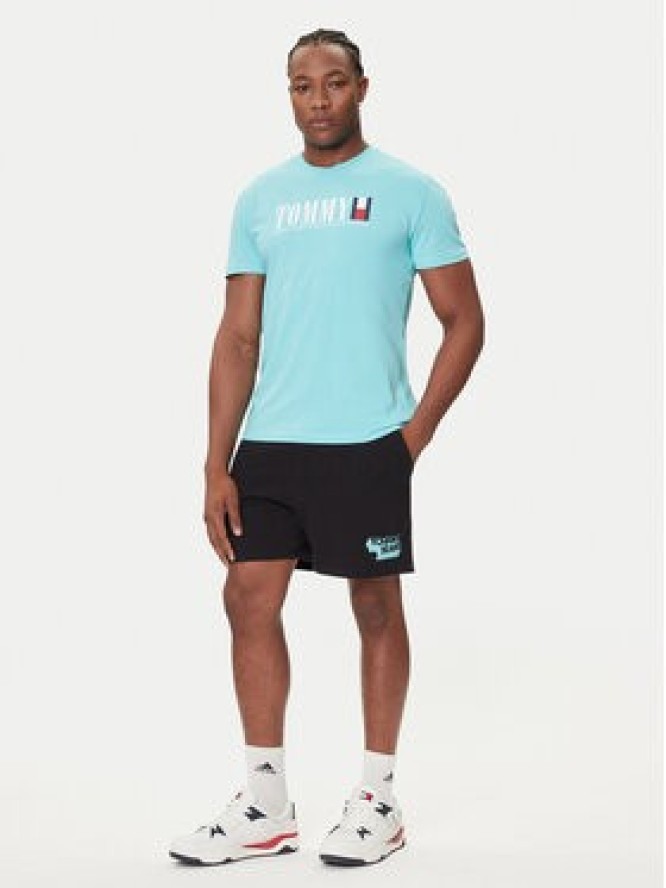 Tommy Jeans Szorty sportowe Stack Logo DM0DM21803 Czarny Relaxed Fit