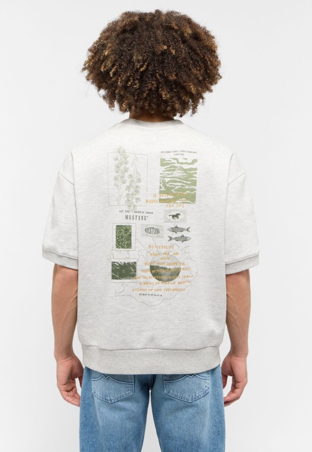 MĘSKA KOSZULKA MUSTANG T-shirt Alvarado Whisper White Melange 1015668 2078