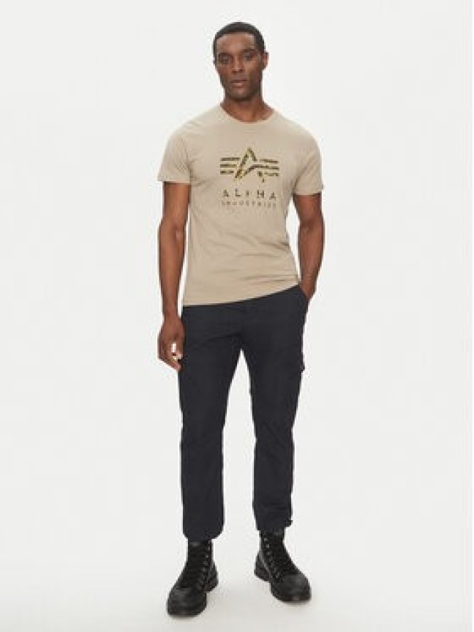 Alpha Industries T-Shirt Camo Puff 146506 Beżowy Regular Fit