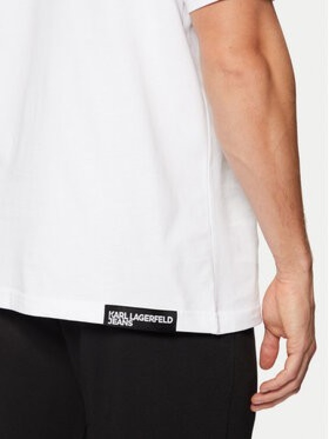 Karl Lagerfeld Jeans T-Shirt A1M17044 Biały Regular Fit