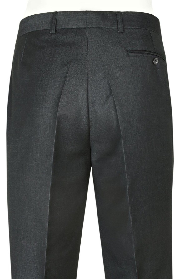 Garnitur Dwuczęściowy Grafit, Elegancki, Zapinany na Dwa Guziki, Spodnie w Kant, Ciemny Szary-CASINO