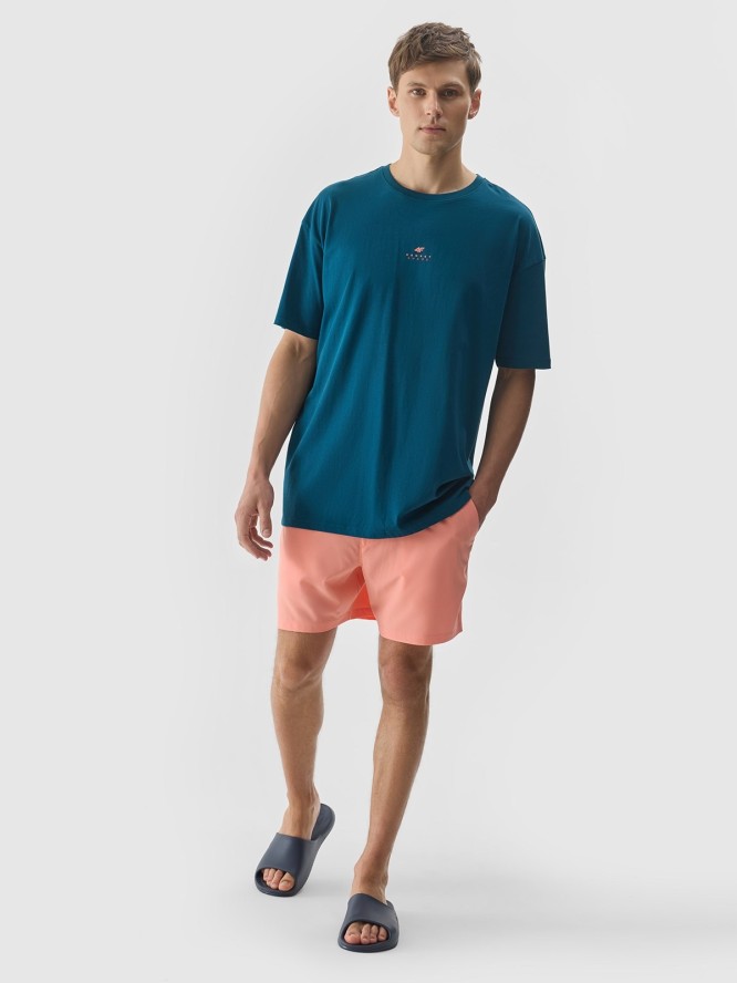 4F T-shirt z nadrukiem męski - morski M