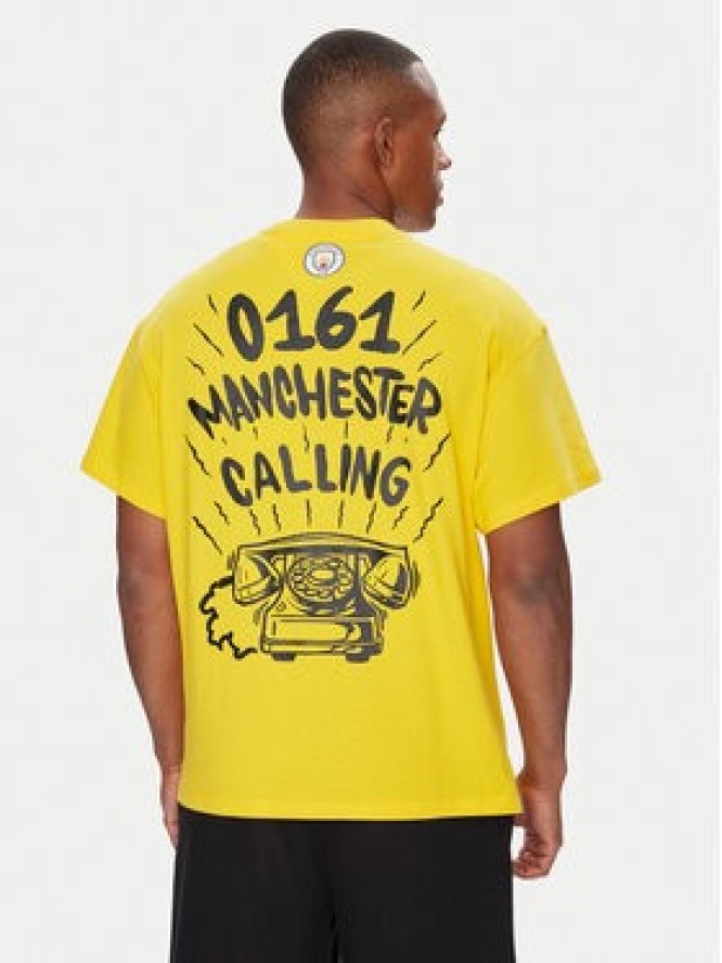 Puma T-Shirt CWC Hoops x Man City 631696 Żółty Regular Fit