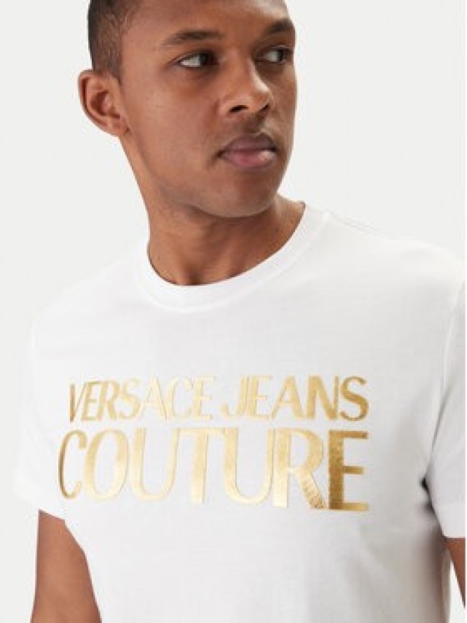 Versace Jeans Couture T-Shirt 80GAHT00 CJ00T Biały Regular Fit