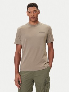 Napapijri T-Shirt S-Back Graphic NP0A88SU Beżowy Regular Fit