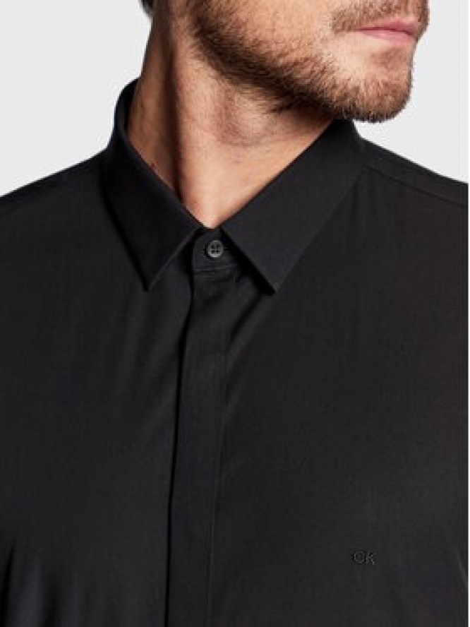 Calvin Klein Koszula Hidden K10K109891 Czarny Extra Slim Fit