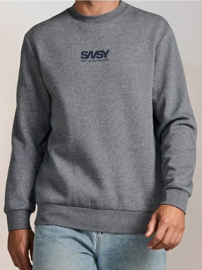 Bluza crewneck z napisem - szary