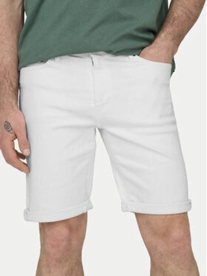 Only & Sons Szorty jeansowe Ply 22029297 Biały Regular Fit
